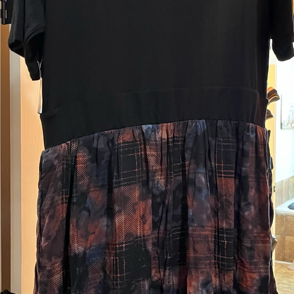 NWT Size 1 -Torrid Black/Plaid Skater Dress - Picture 5 of 6